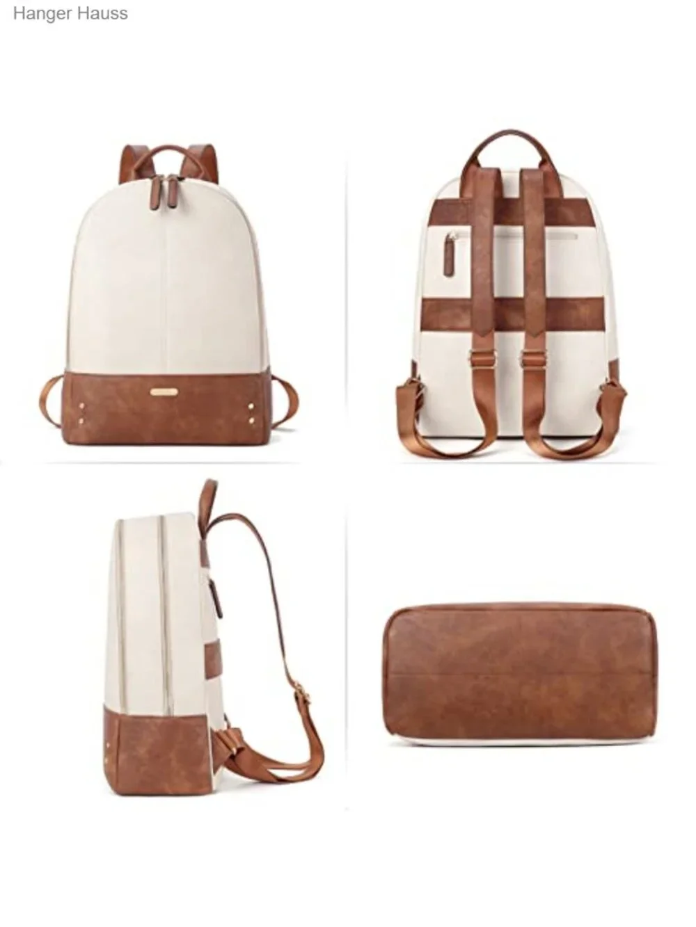 Vegan Leather Hobo Bag with Laptop Backpack 3-in-1